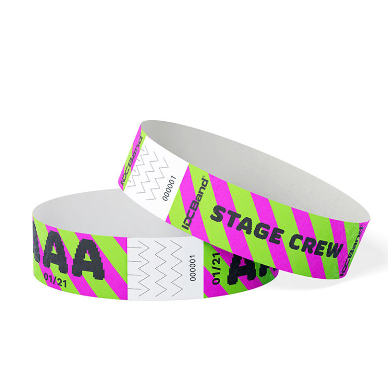 IDC Band Tyvek Branded Pink Green Striped